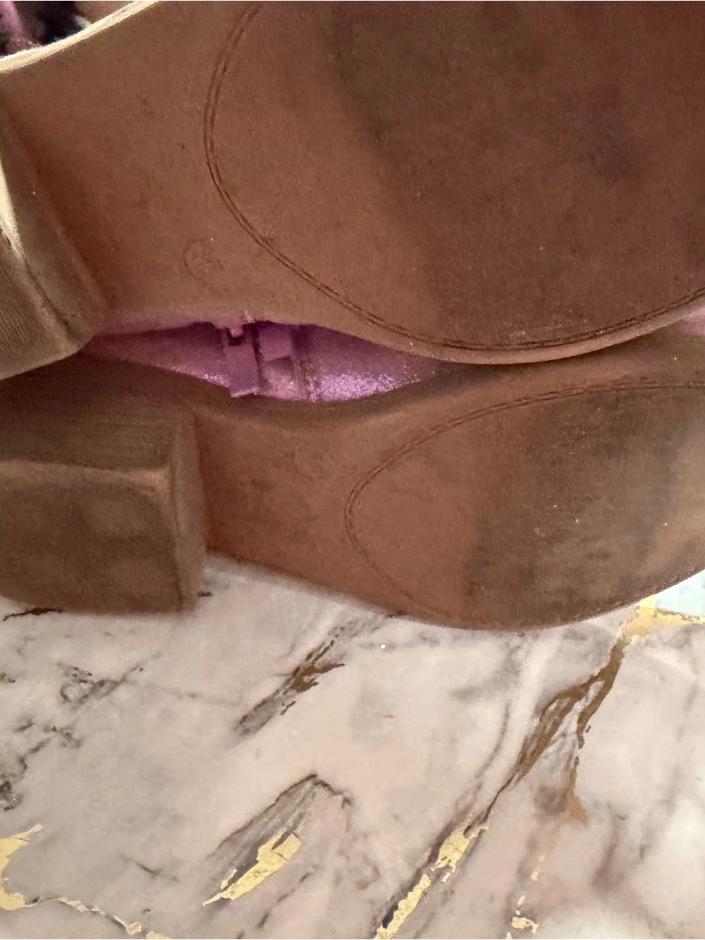Women’s Brown Handbag with Pink Interior